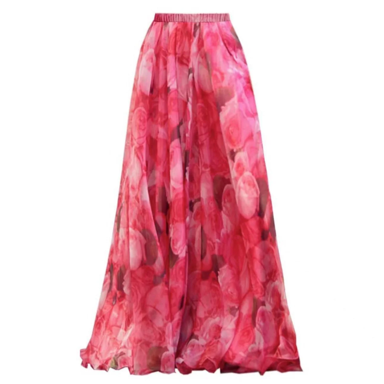 3D Rose Cut-Out Monokini with Maxi Skirt Set - Image 3