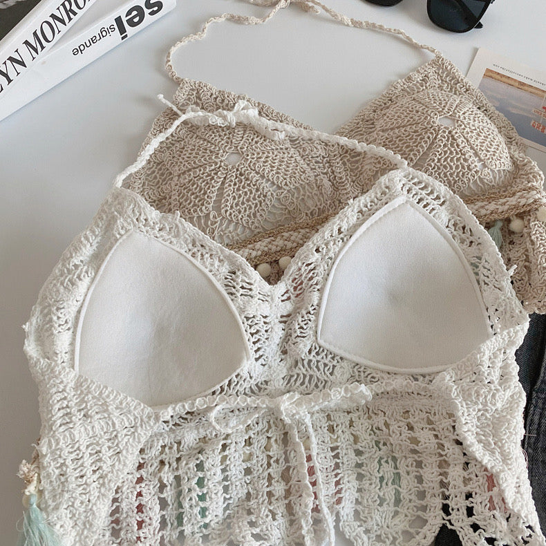 Boho Tassel Crochet Knit Bralette - Image 4