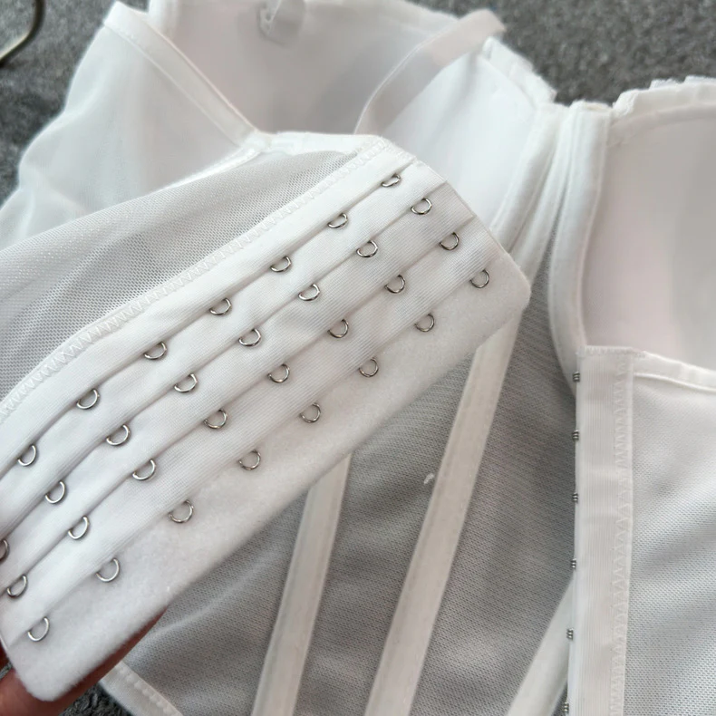 Chic Pleated Mesh Bustier Top - Image 8