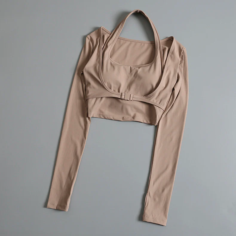 Chloe Cutout Built-In Bra Top with Thumb Hole - Image 7