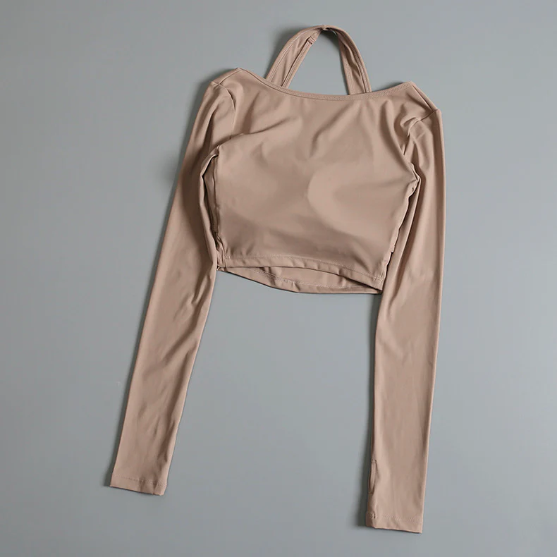 Chloe Cutout Built-In Bra Top with Thumb Hole - Image 8