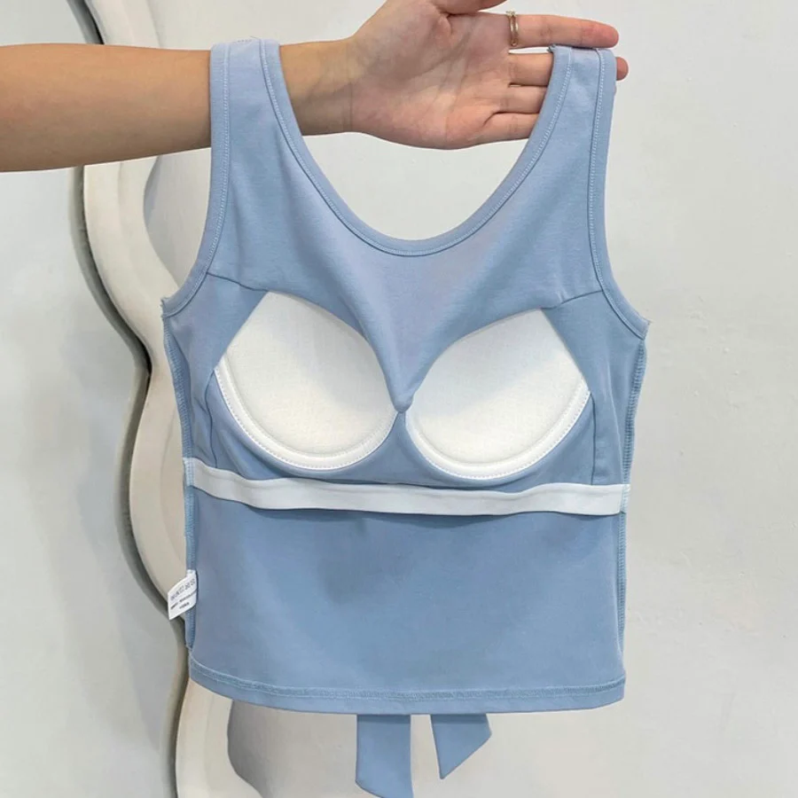 Cute Built-In Bra Bow Top - Image 5