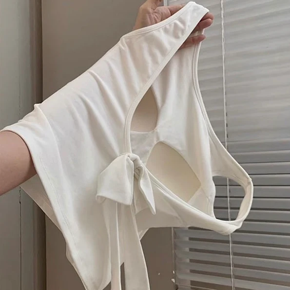 Cute Built-In Bra Bow Top - Image 7