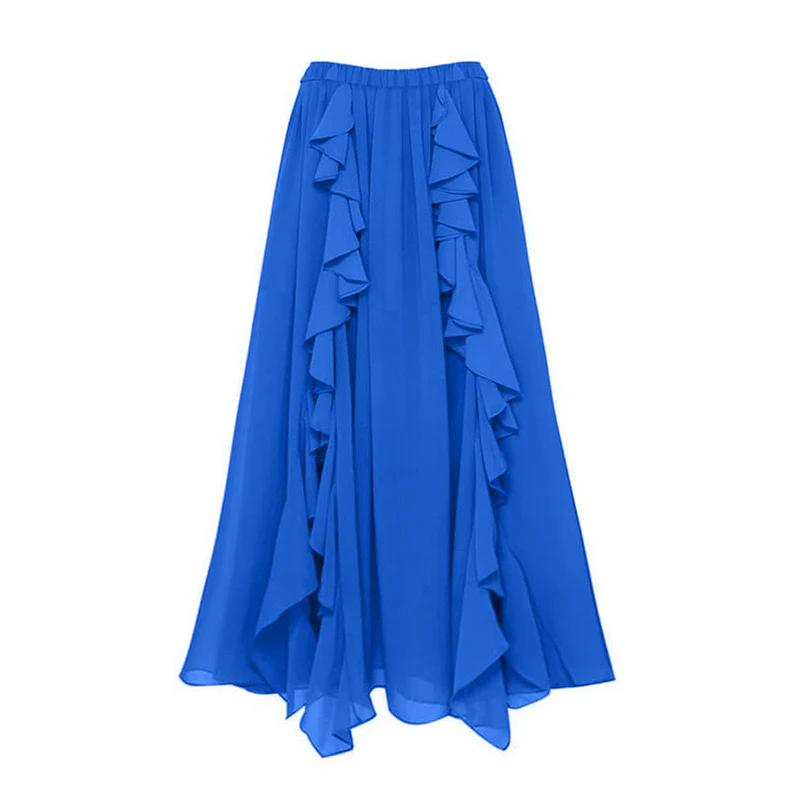Royal Blue Bikini With Ruffle Skirt - Image 3