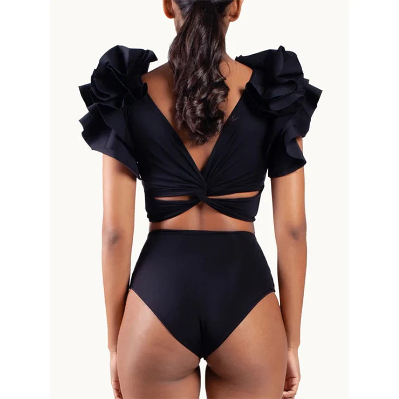 Flax Ruffle Bikini with Sarong Set - Image 6