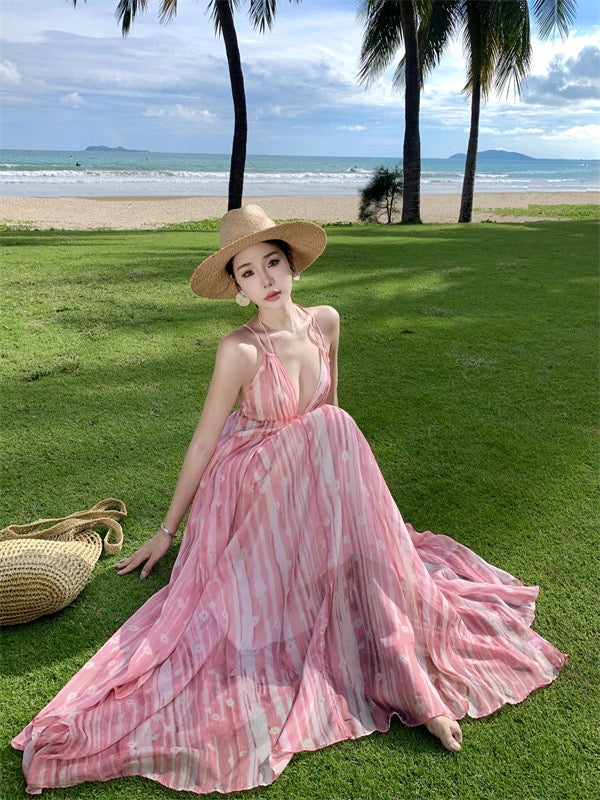 Flowy Floral Print Maxi Dress - Image 3