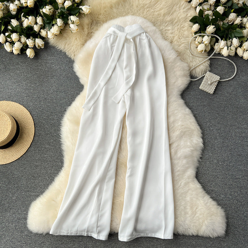 Frenchy Belted Wide Leg Satin Pants - Image 3