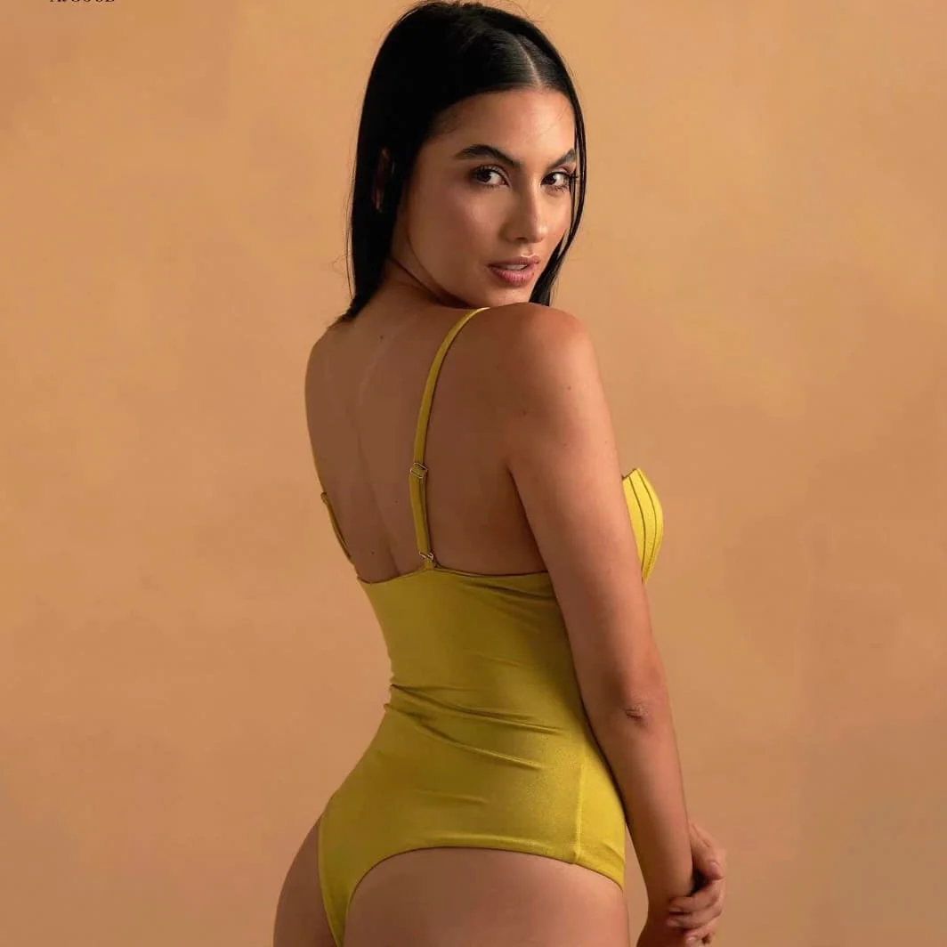 Golden Glow Structured Monokini & Dress Cover-Up Set - Image 11