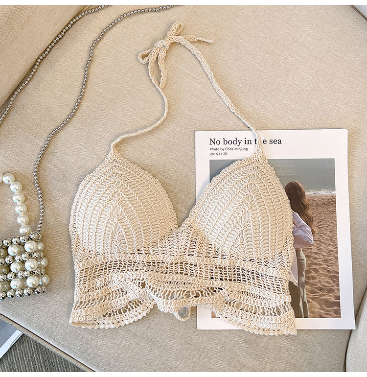 Heart Crochet Knit Top With Bralette 🫰 - Image 5
