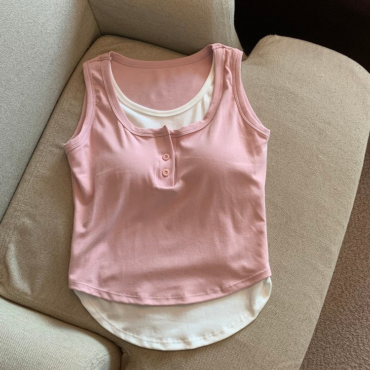 Maria Dual Tone Built-In Bra camisole - Image 3