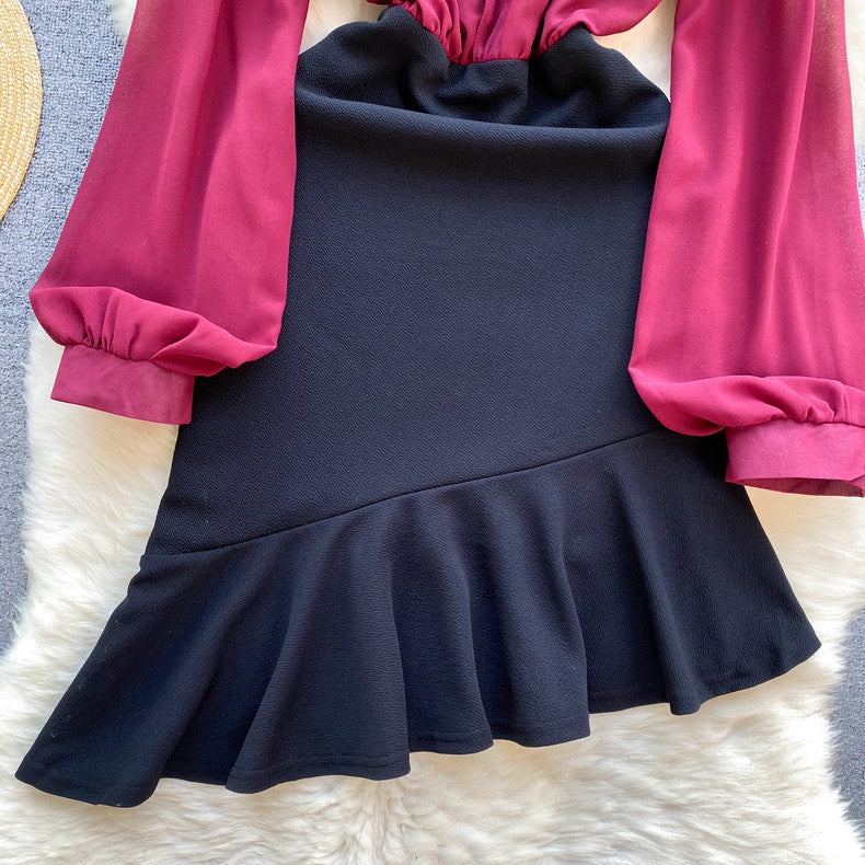 Modely Lantern Sleeves Dress - Image 3