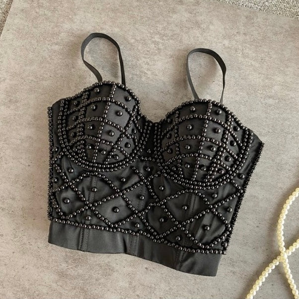 Pearl Embellished Corset Top - Image 3