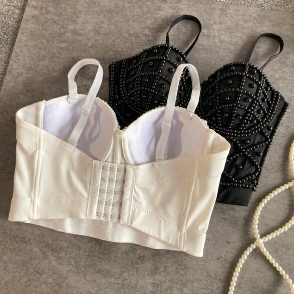 Pearl Embellished Corset Top - Image 4