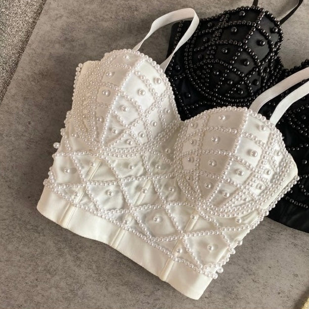 Pearl Embellished Corset Top - Image 5