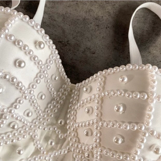 Pearl Embellished Corset Top - Image 7