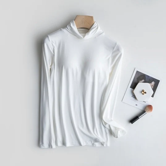 Raya Solid High Neck Built-In Bra T-shirt - Image 5