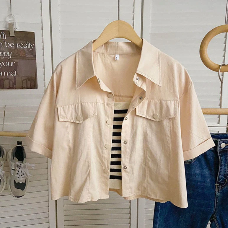 Lolo Stripe Camisole With Cotton Denim Shirt - Image 3