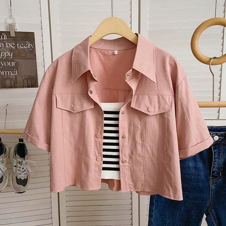 Lolo Stripe Camisole With Cotton Denim Shirt - Image 4