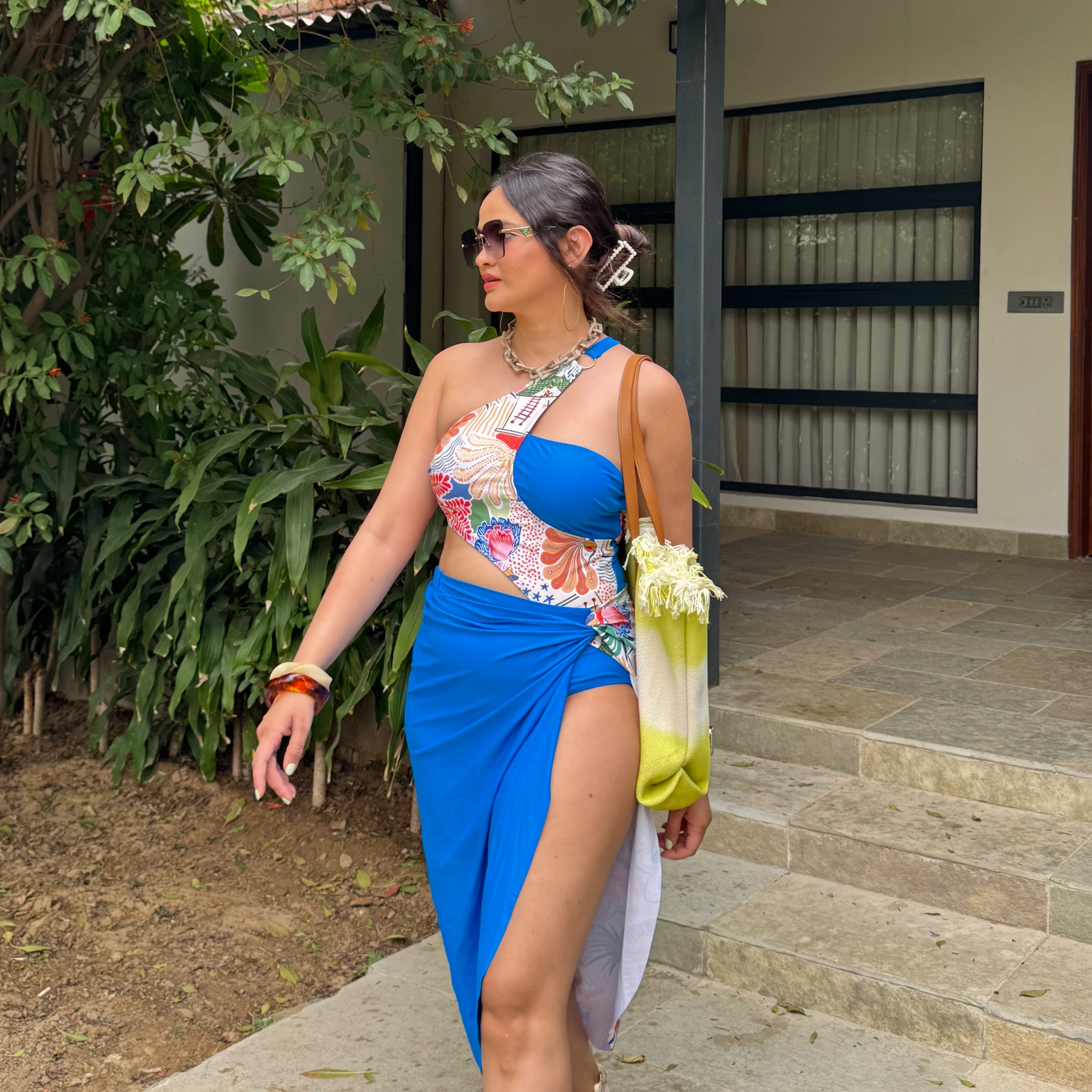 Vanesa One Shoulder Monokini With Knot Skirt - Image 8